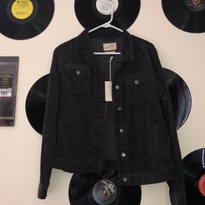 Navy blue gray corduroy jacket